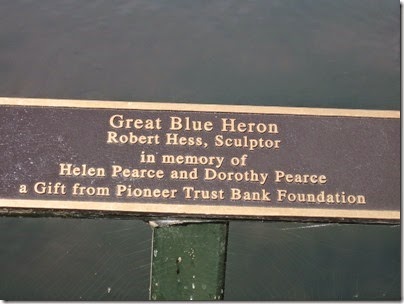 IMG_3779 Great Blue Heron Plaque at the Vern W. Miller Civic Center in Salem, Oregon on September 17, 2006