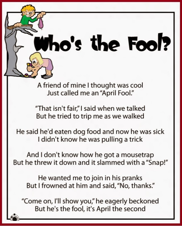 Kids Poems For All Fools Day in english