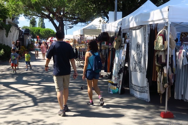 The street stalls along the promenade. Walk along Montreux’s Flower-lined Promenade 