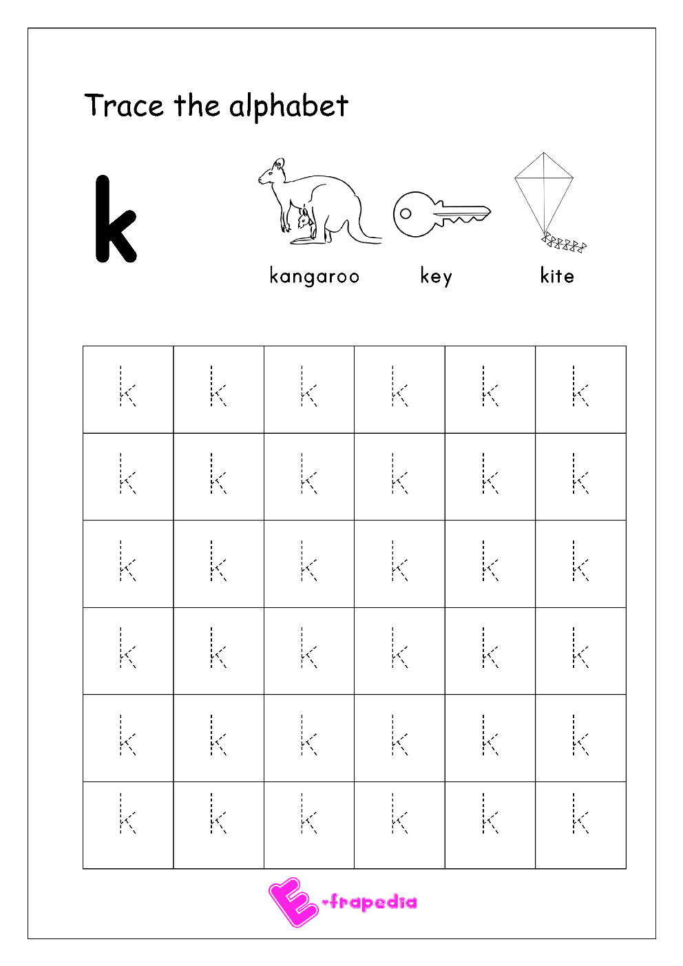 letter k writing and coloring worksheets for kindergarten