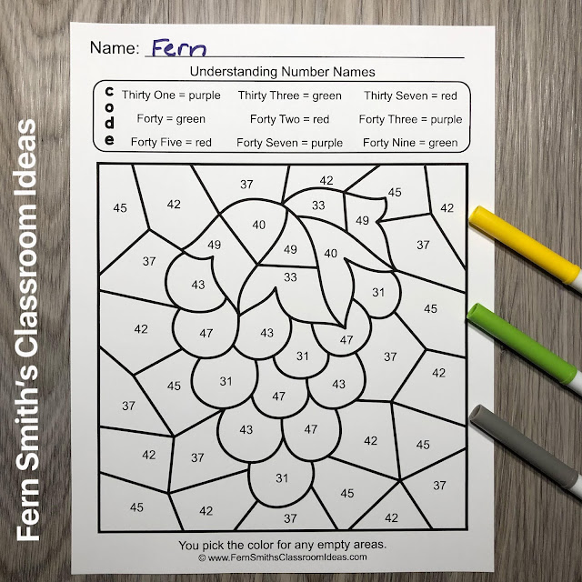 Click Here to Download This 2nd Grade Math Number Names Color By Number Printables Resource For Your Classroom Today!