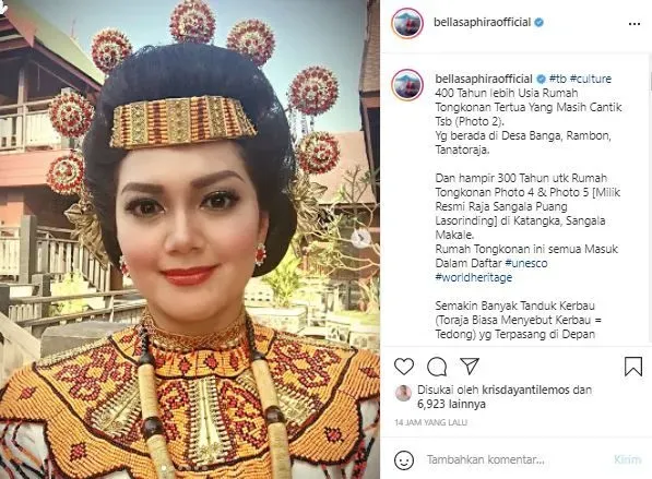 Bella Saphira Kagumi Keunikan Tana Toraja dan Rumah Berusia Ratusan Tahun