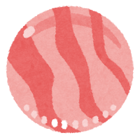 おはじきのイラスト（赤）