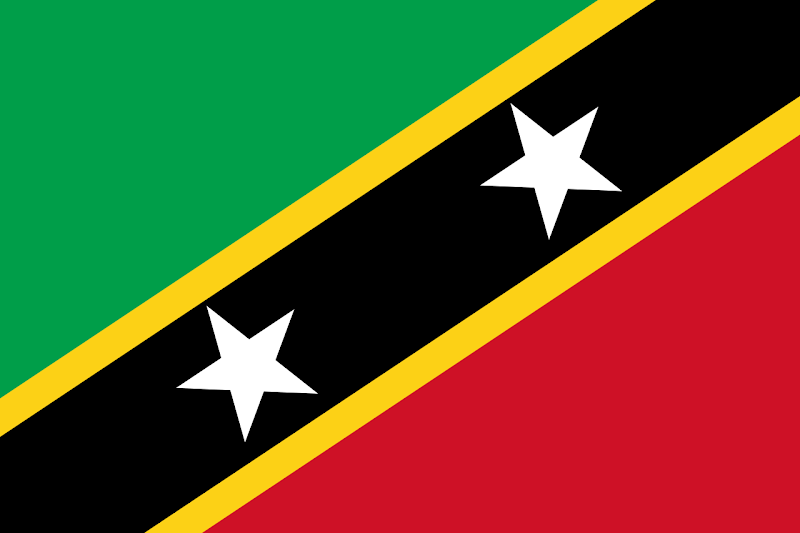 Logo Gambar Bendera Negara Saint Kitts dan Nevis PNG JPG ukuran 800 px
