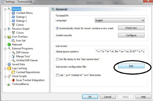 Konfigurasi pada TortoiseSVN
