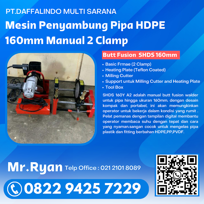 Mesin Las Pipa Hdpe 160mm - Manual 2 Clamp