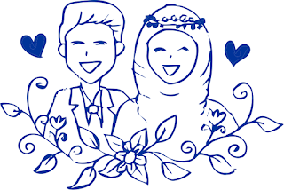 Template Pernikahan Kartun Muslim Vector CorelDRAW CDR
