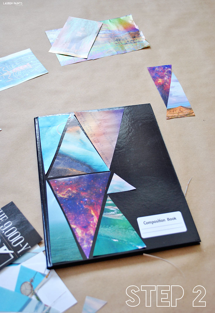 DIY Abstract Geometric Triangle Composition Notebook