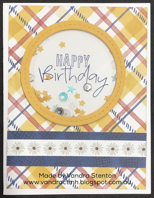 #CTMHGrateful Heart, Grateful Heart, #CTMHVandra, plaid, checked, shaker card, confetti, thin cuts, star, happy birthday, flowers, Z4309, window foam, acetate, Sequins, 