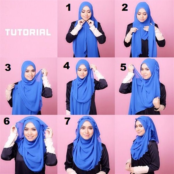 Trend pola kreasi tutorial gaya desain model hijab dengan jilbab atau kerudung segi empa 35 Model Tutorial Hijab Segi Empat Terbaru 2017/2018