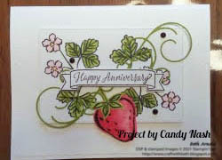 Second Sunday Sketches #23 Card Entry Candy Nash Sweet Strawberry Anniversary card card sketch challenge with measurements