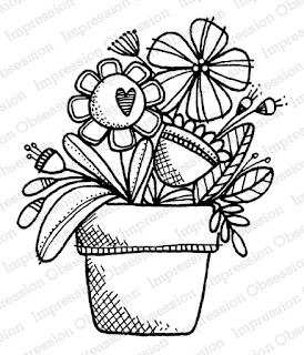 Big Flower Pot Stamp from Impression Obsession