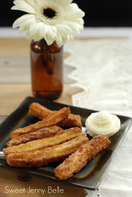 traditional churros with lime buttercream