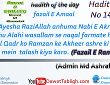 FAZAIL E RAMZAAN- HADITH NUMBER-14