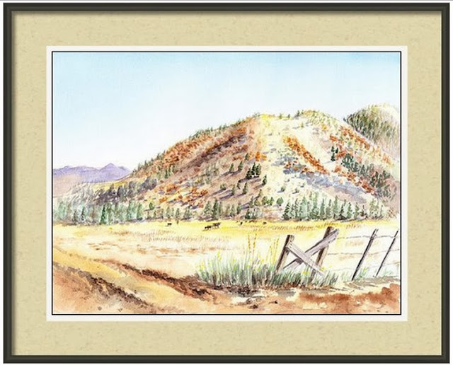 Shasta County Landscape painting realism in watercolor