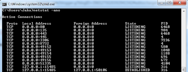 tampilan netstat