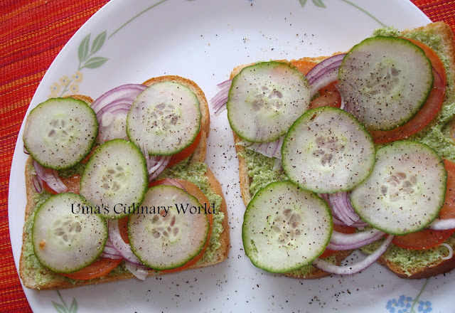 desi veg chutney sandwich