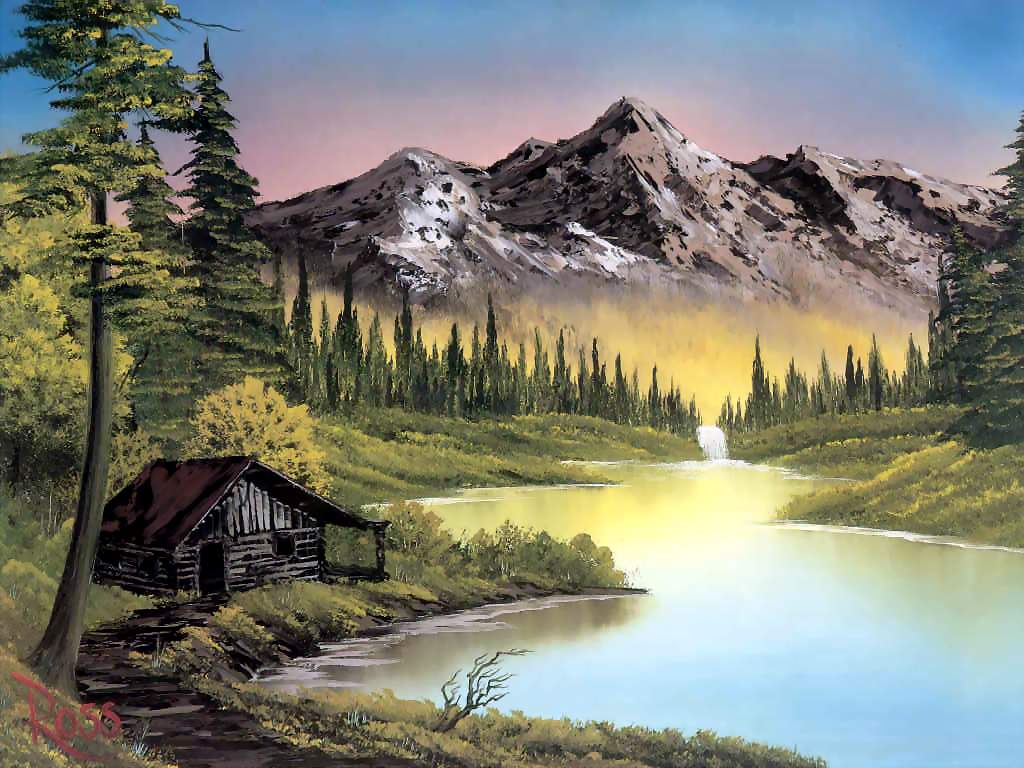Galery Lukisan  Lukisan Gunung Dan Sungai 