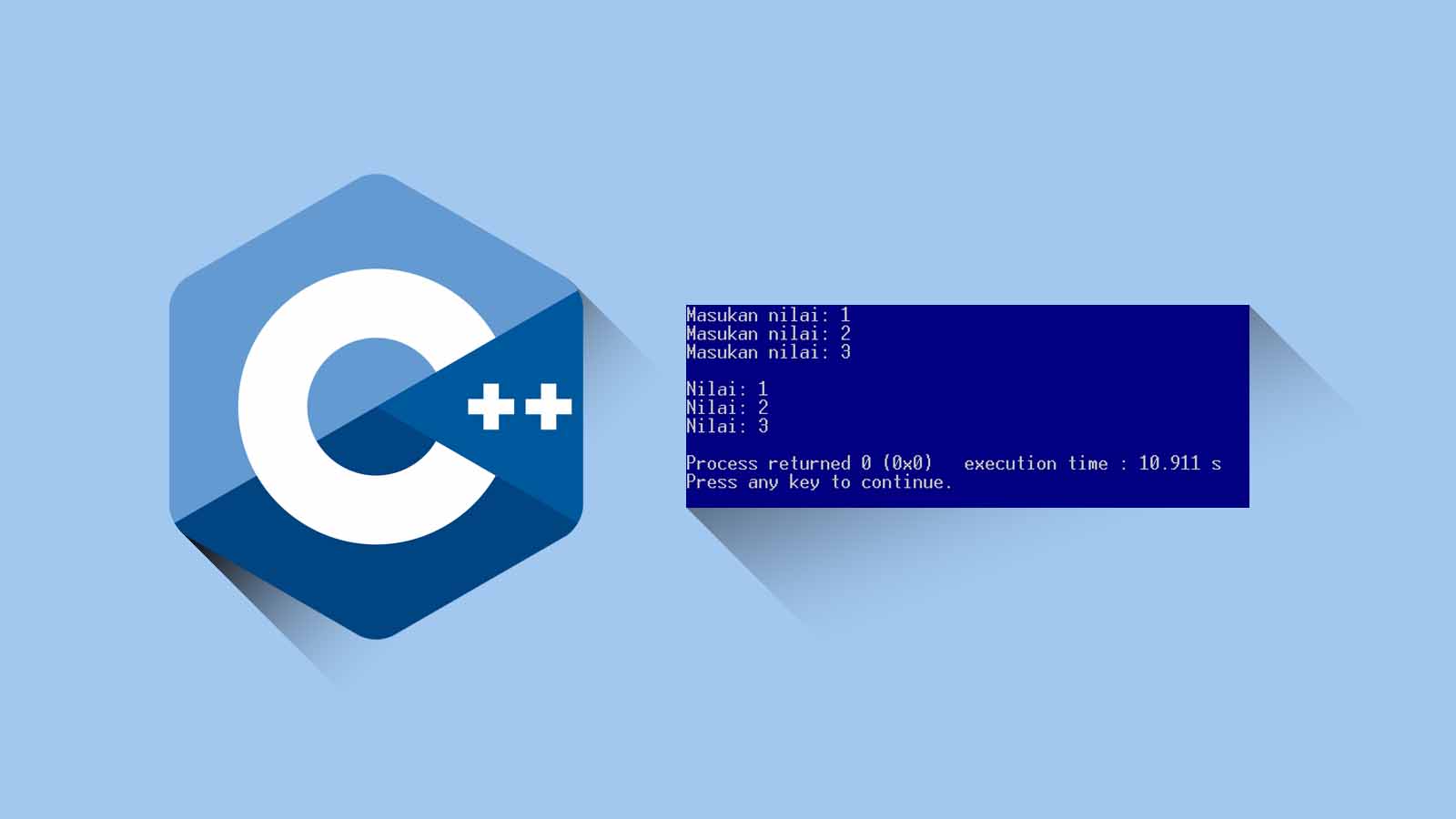 Contoh program C++ menampilkan input dan output perulangan (menggunakna for) - TeachMeSoft