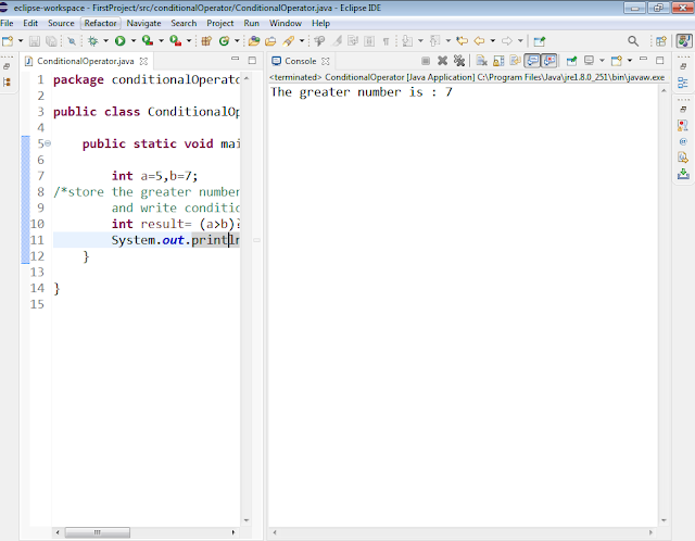 Java Conditional Operator ? : example