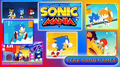 A banner for the revies of Sonic Mania - a game with Sonic for Nintendo Switch, PS4, Xbox One, and PC