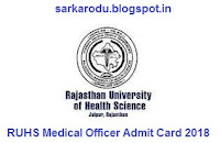 RUHS Medical Officer Admit Card