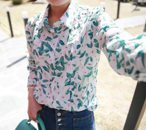 Spring Flowers Button Down Shirt