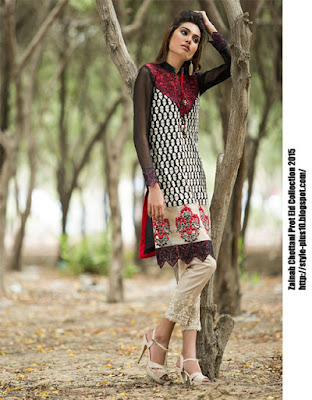 fancy-shirt-in-maroon-and-black-zainab-chottani-eid-pret-2015