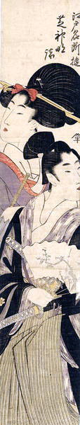 Ukiyo-e. Träsnitt. Hashira-e. Utamaro.