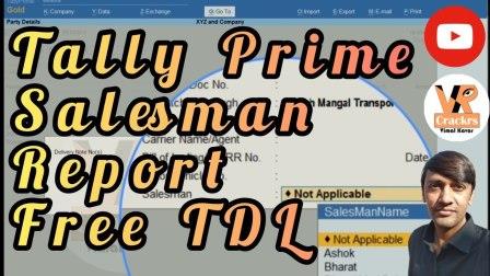 Tally Prime TDL for Salesman Report