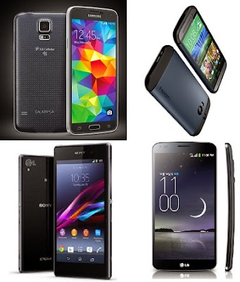 Samsung Galaxy S5, Sony Xperia Z2, HTC One M8 y LG G Flex