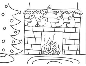 Chimney With Christmas Tree Coloring Pages – Colorings.net