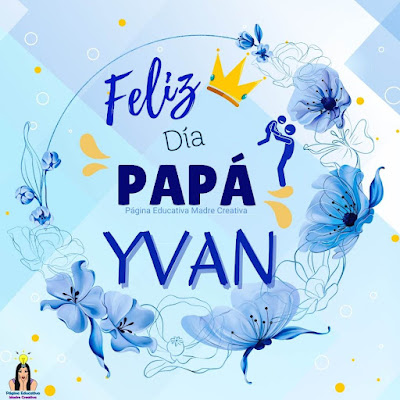 Solapín Feliz Día del Padre - Nombre Yvan para imprimir gratis