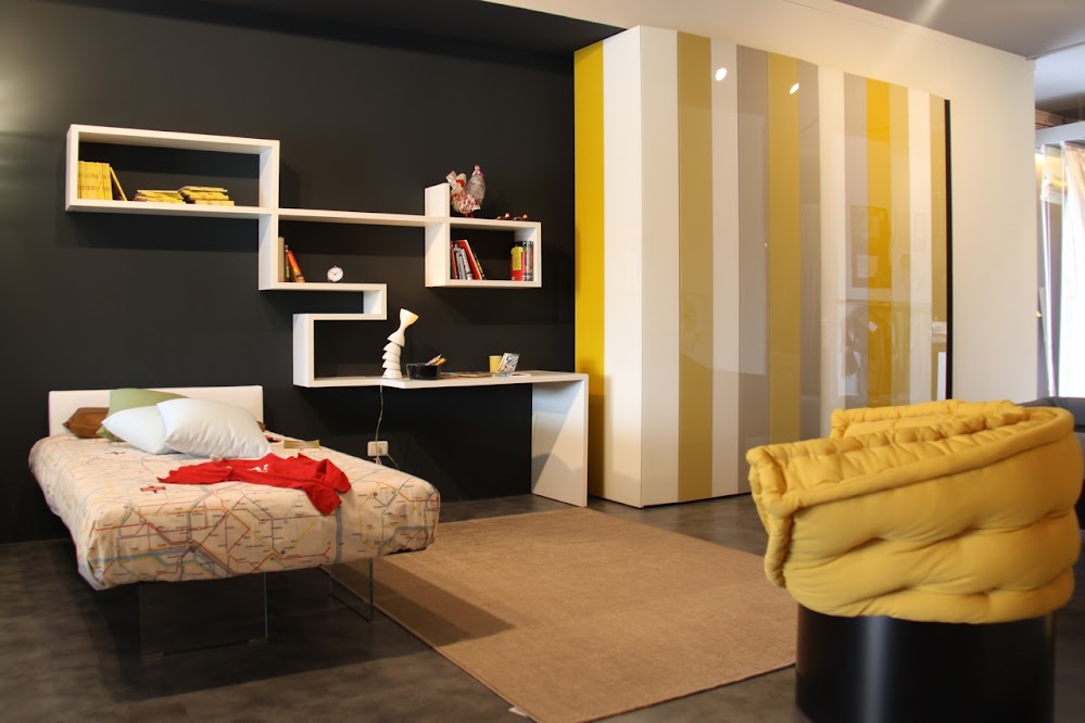 Yellow-Grey-Black-Bedroom