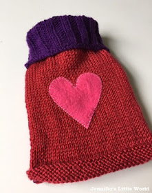 Knitted hot water bottle cover kit