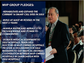 President Rodrigo Duterte may be considered as the most loved president of the Philippines. In spite of the negative media write-ups and reports, foreign and local alike, the Filipino people who voted for him are ready to defend him. Why? Because for a very long time, the common Filipino did not even see a glimpse of hope from the past presidents especially the OFWs. Everything changed when "Tatay Digong" came. He walk the talk and get things done. And this is why President Duterte is still popular. Free hospitals. Free education. Airport at Clark. NAIA is much much much better. And now he brings together all the big bosses of various private companies to be able to contribute to nation building in a big way. I know he's not perfect. Far from it. But this is the first time in my entire life that I actually don't mind seeing that income tax line on my payslip. He will continue to curse and fail at several things. But he will also continue to decide and act swiftly.       Top business tycoons like Manny V. Pangilinan, Ramon Ang, and Lucio Tan declare their support for the Duterte administration's bid to unleash the economic potential of violence-stricken Sulu.  During the  "Negosyo Para Sa Kapayapaan sa Sulu: Christmas Town Hall with the President", prominent businessmen gathered  to pledge support to President Rodrigo Duterte  to develop war torn Sulu  and create businesses that can benefit Sulu folks. Among the businessmen were SM's Tessie Sy-Coson, Lucio Tan and son Michael Tan, manny V. Pangilinan, Ramon Ang, Gawad Kalinga founder Tony Meloto, local government executives and Secretaries of the Duterte cabinet. The Guest Speaker  for the  event is President Rodrigo Duterte himself. According to agriculture Secretary Manny Piñol, the president kickstarted  the Save Sulu Project by ordering him to visit Sulu and see what could be done for the farmers and fisherfolks in the area. Piñol got in touch with Trade secretary Ramon Lopez and Presidential adviser on Entrepreneurship Joey Concepcion who got the idea of promoting entrepreneurship, linking farmers and fishermen of Sulu to big businesses. The effort spearheaded more business groups  to pledge support in different ways.       The pledges made are as follows:                             Aside from the abovementioned  commitments, trade chief Lopez said the government wants to partner with top retailers to help Sulu farmers and fishermen earn more.  His department has asked big companies like SM, Robinsons, Adobo Dragon Group, Rustan's Group, and Puregold "to allocate a specific space in their malls for free" to make products of small Sulu agri-entrepreneurs, farmers, and fishermen accessible to more buyers, said Lopez.  All of these efforts for the development  of Sulu and the peace campaign of the president will surely mean serious progress.            If all of these are unfolding before the Filipino people in President Duterte's term barely a year since he stepped up, a question must be ringing in everyone's mind: If all these things can be done, why is it only happening now? What are the past Presidents been doing in  their entire term?  Everyone has a right to believe anything they want to believe but President Rodrigo Duterte's accomplishments for the benefit of common filipinos with the help of the elite class will echo the positive effects of his leadership.