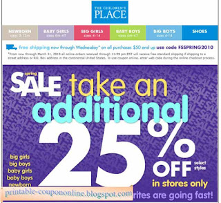 Free Printable Childrens Place Coupons