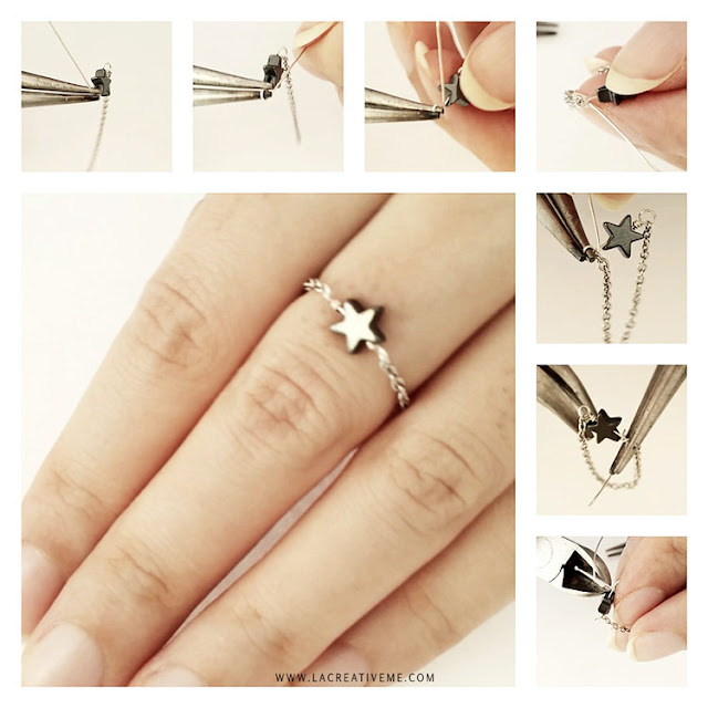 DIY Chain Star Ring