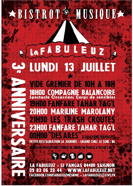 Lundi 13 Juillet 2015 3ème anniversaire de la Fabuleuz à Saignon dans le vaucluse