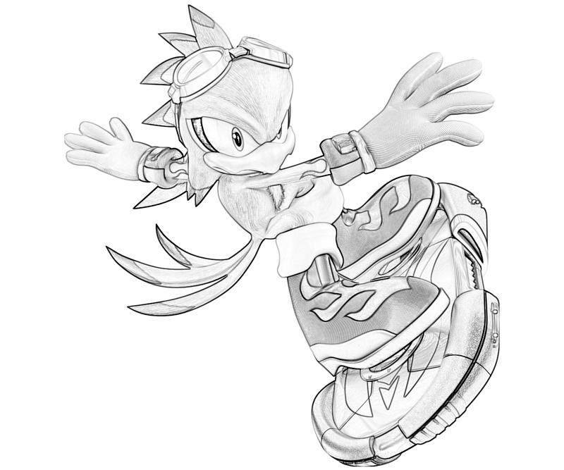 Sonic Generations Jet The Hawk Speed Coloring Pages title=