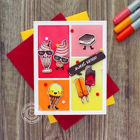 Sunny Studio Stamps: Summer Sweets Comic Strip Speech Bubble Dies Birthday Card by Vanessa Menhorn