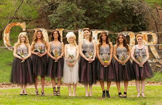 Striped Bridesmaid Dresses