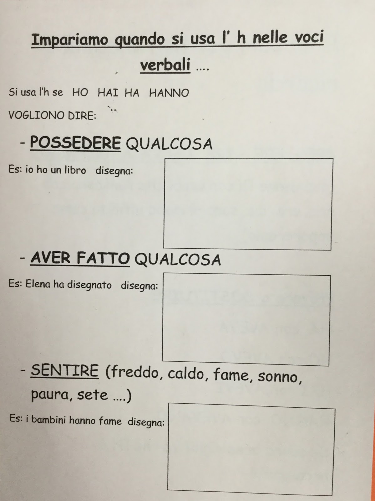 Unmondodiamici: Uso dell' h nelle voci verbali: ho, hai ...