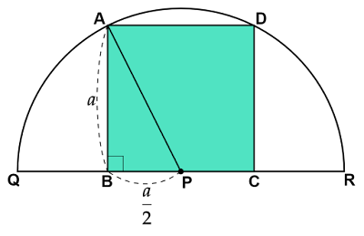 正方形とそれに外接する半円