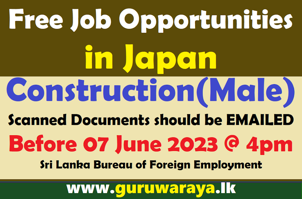 Free Job Opportunities in Japan - Construction(Male) 