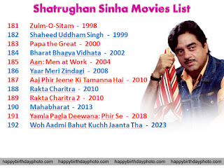 shatrughan sinha movies list 181 to 192