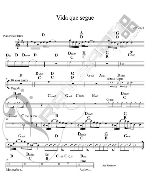 Partitura - Belo - Vida que segue