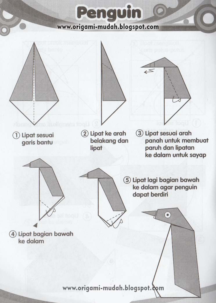 Cara Mudah  Membuat Origami  Penguin