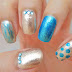 Blue and Gold Nail Art