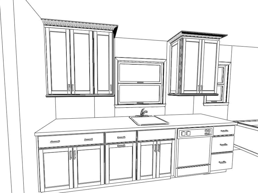 Download Coloring Pages Kitchen Cabinets Sketch Coloring Page
